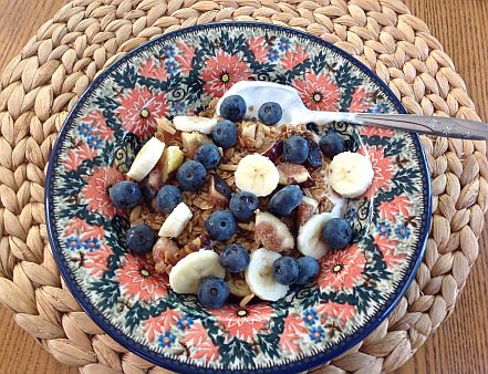 after the event serving photo of Polish pottery granola fruit sized 18 percent